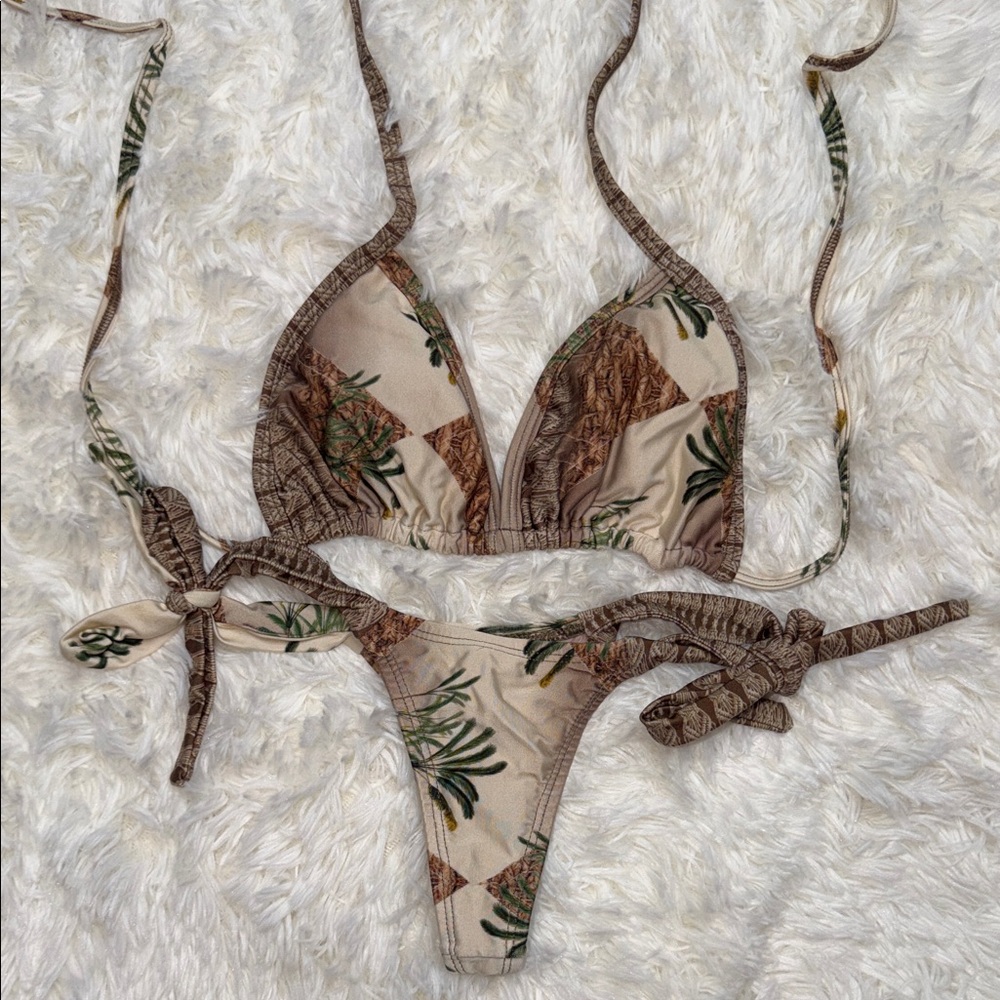 Tropical Print Bikini Set